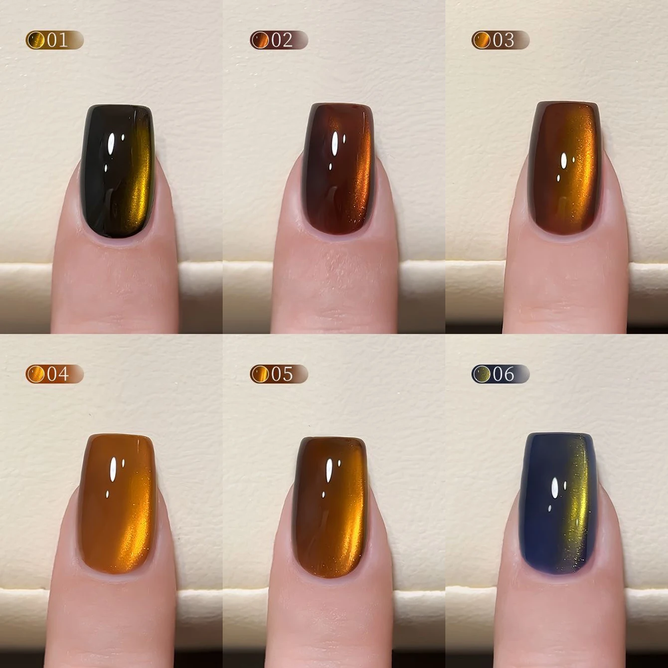 MIANEL 10 مللي 1 قطعة خريف Xiangsi براون القط العين هلام طلاء الأظافر فلاش القط المغناطيسي الأظافر 2025 نمط جديد الأظافر السوداء لعيد الميلاد