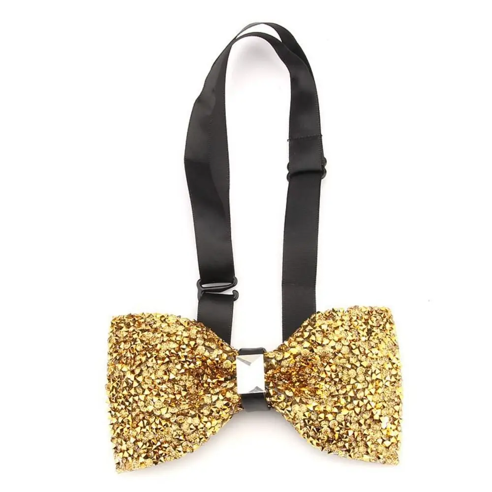 Glitter Rhinestone Bowtie Sparkle Tuxedo Bow Tie Party Prom Wedding Necktie Men\'s Fashion Bow Tie