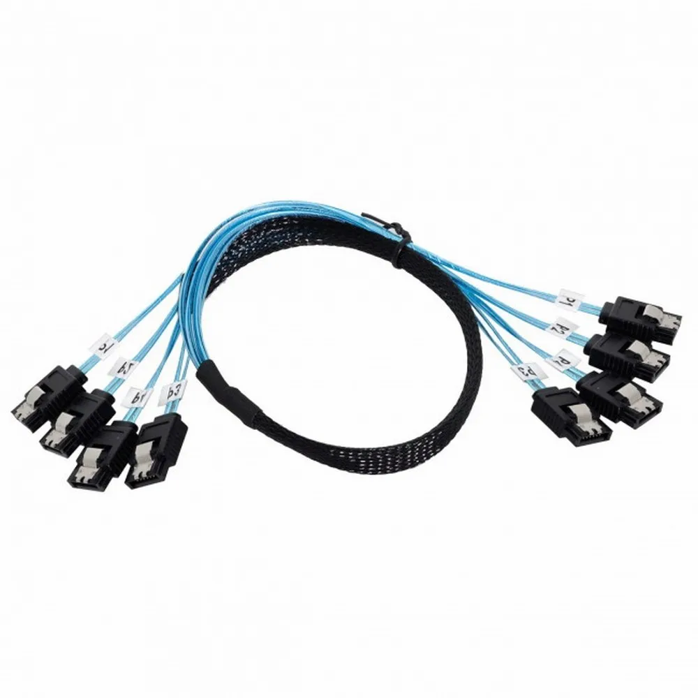 SATA Cable 4 SATA Host to 4 SATA 7pin Target Hard Disk 6Gbps Data Server Raid Cable 50cm