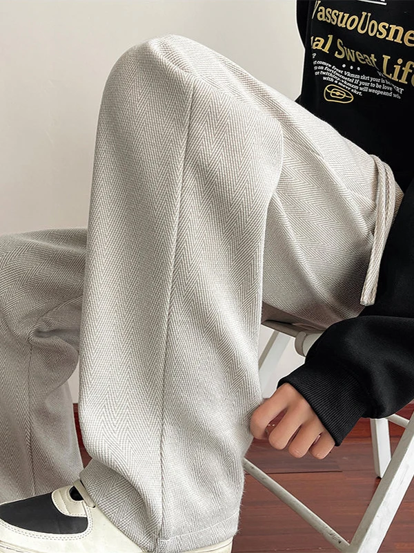 

Американские брюки в стиле ретро, ​​мужские весенне-осенние модные свободные повседневные брюки с широкими штанинами, удобные брюки прямого кроя из смеси хлопка