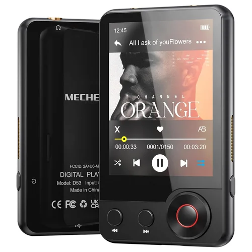Imagen 1 del producto Reproductor de MP3 MECHEN de 128 GB con Bluetooth 5,3, reproductor de música portátil con pantalla táctil completa de 2,4' con altavoces