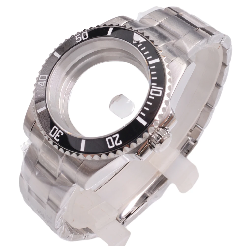 

40 мм сапфировое стекло Керамическая рамка часы из нержавеющей стали ремешок NH34 NH35 NH36 ETA2836 2824 PT5000 Miyota 8205 8215 движение