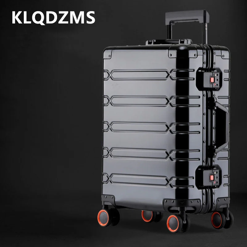 KLQDZMS New Luggage Men\'s All Aluminum Magnesium Alloy Boarding Box Business Trolley Case 20 \