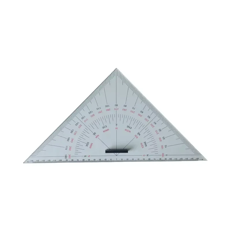 Ocean Navigation Protractor Triangle Ruler Marine Plotting Tool for Chart Work Nautical Navigation Instrument