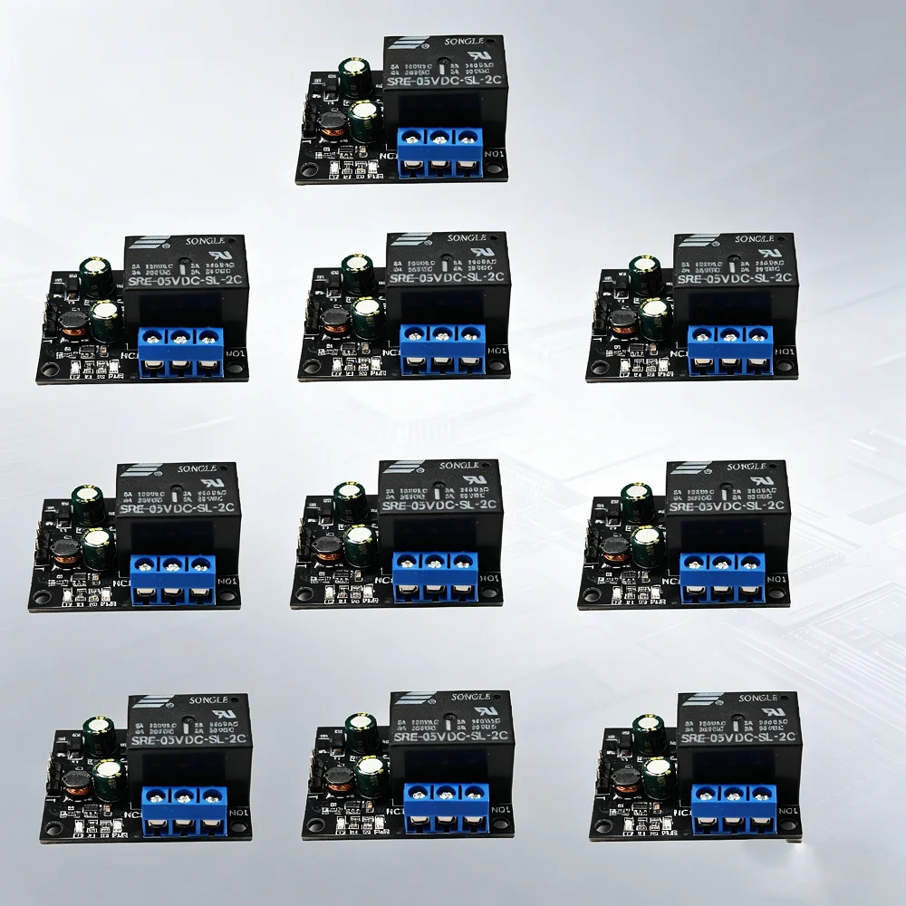 10PCS Multipurpose Dual Channel Self-Locking DPDT Relay Board Low Pulse Flip Module DC7-40V 5A On Off Switch