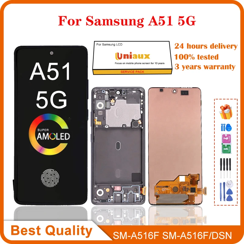 Pantalla AMOELD para Samsung Galaxy A51 5G A516 pantalla LCD MONTAJE DE digitalizador con pantalla táctil para Samsung A51 5G pantalla LCD