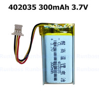 402035 300mah 3.7V Molex 1.25MM 3pin connector Battery For 70mai smart dash cam 1s,Midrive D01,D06,Xiaomi M300 DVR car recorder
