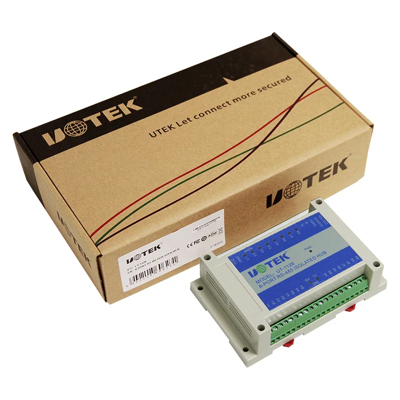 Imagem -06 - Uotek Industrial Rs232 Rs232 Rs485 para Portas Rs485 Hub Serial Rs485 Isolamento Optoeletrônico Esd Anti-sobretensão Adaptador Ut1128