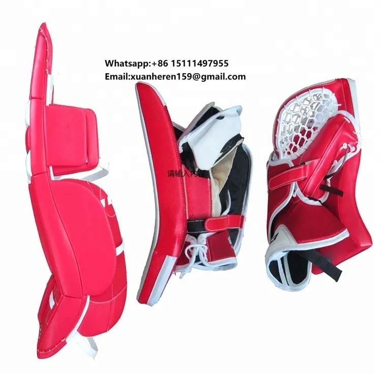 High Quality Lightweight Breathable Hockey Goalie Set Package Goalie Blocker Leg Guard