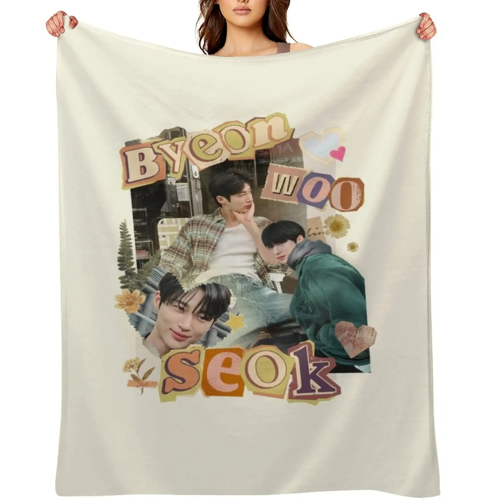 

Byeon Woo-seok Scrapbook Design Art Throw Blanket blankets and throws heavy to sleep Fashion Sofas for sofa Blankets