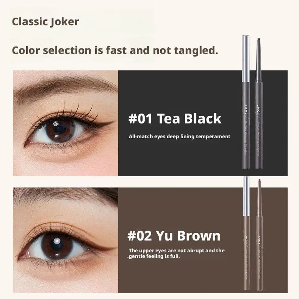 スリムジェルアイライナーペン – 滑らかでウォータープルーフ、にじみにくい、高発色、滑らかに滑る、マルチカラー、長持ちするアイメイク