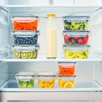 50 Pcs Food Storage Containers With Airtight Lids Modern Clear Plastic Meal Prep Lunch Boxes Leakproof Stackable Containers Set For Fruits Leftovers Refrigerator Kitchen Pantry Storage Organization Housewarming Gift 4