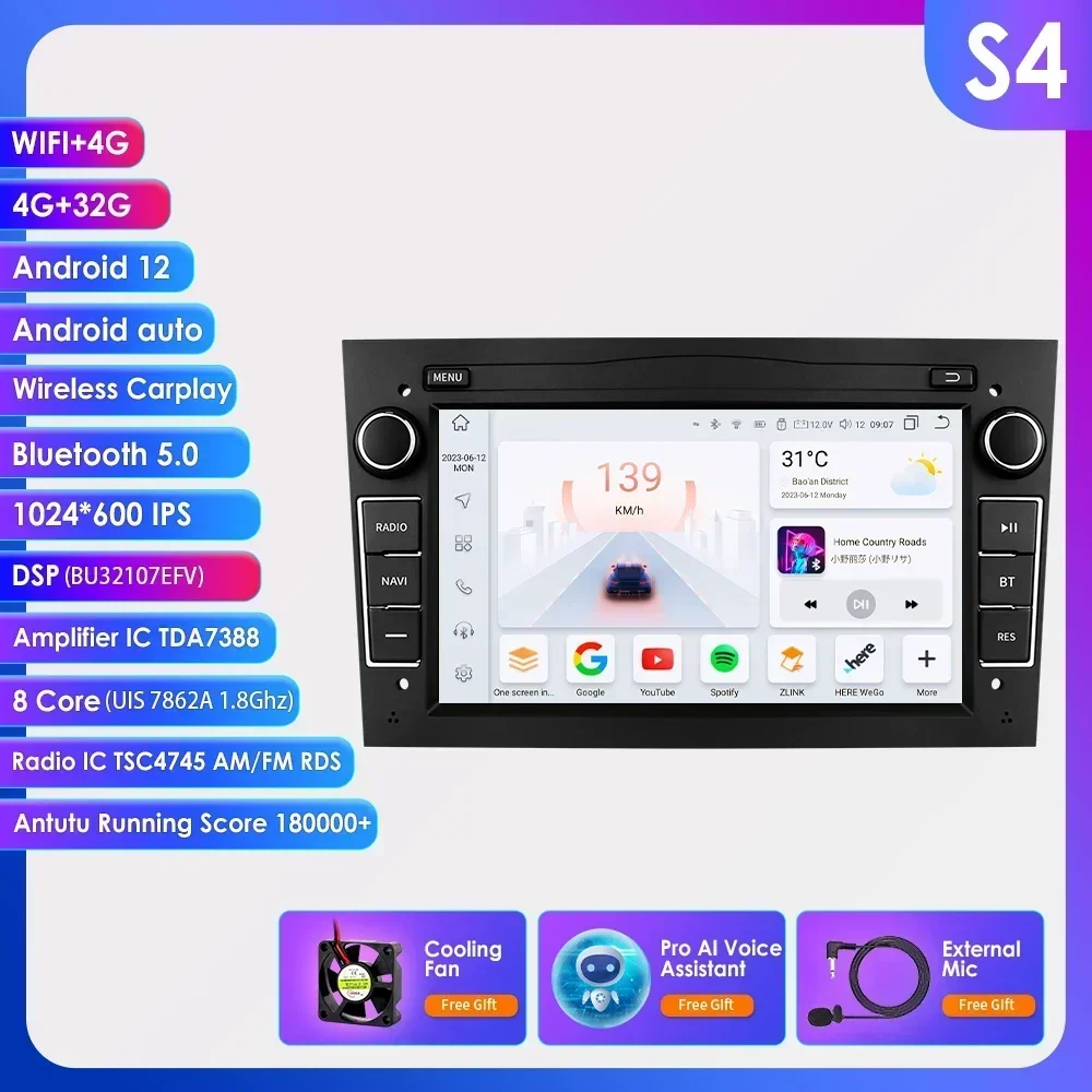 2din Autoradio Android Voor Opel Astra H Corsa C D Vauxhall Vectra Antara Zafira Vivaro Meriva Combo Signum Carplay Multimedia