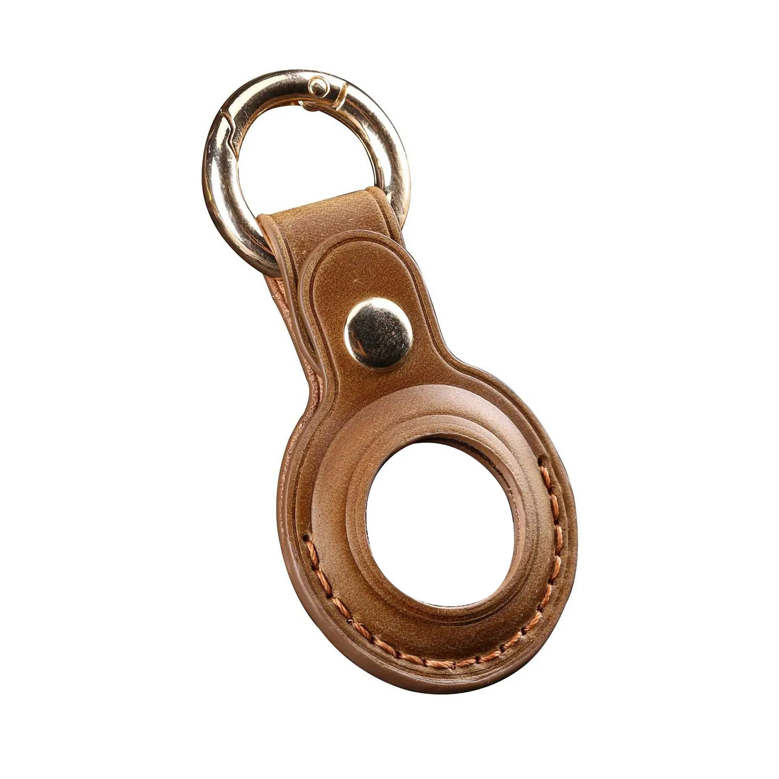 Genuine Cowhide Leather Protective Cover Case Keychain For Apple Airtag 2021 Premium Cowhide Protective Case For AirTag 2021