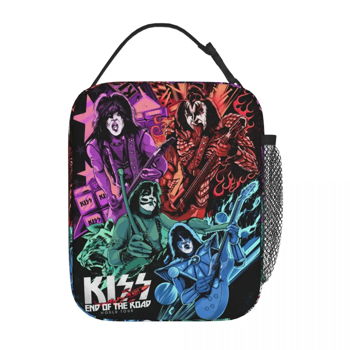 กล่องอาหารกลางวัน Kiss Band ปลายแผนที่ World Tour ผลิตภัณฑ์กล่องอาหาร INS อินเทรนด์ Cooler Bento กล่องสำหรับโรงเรียน