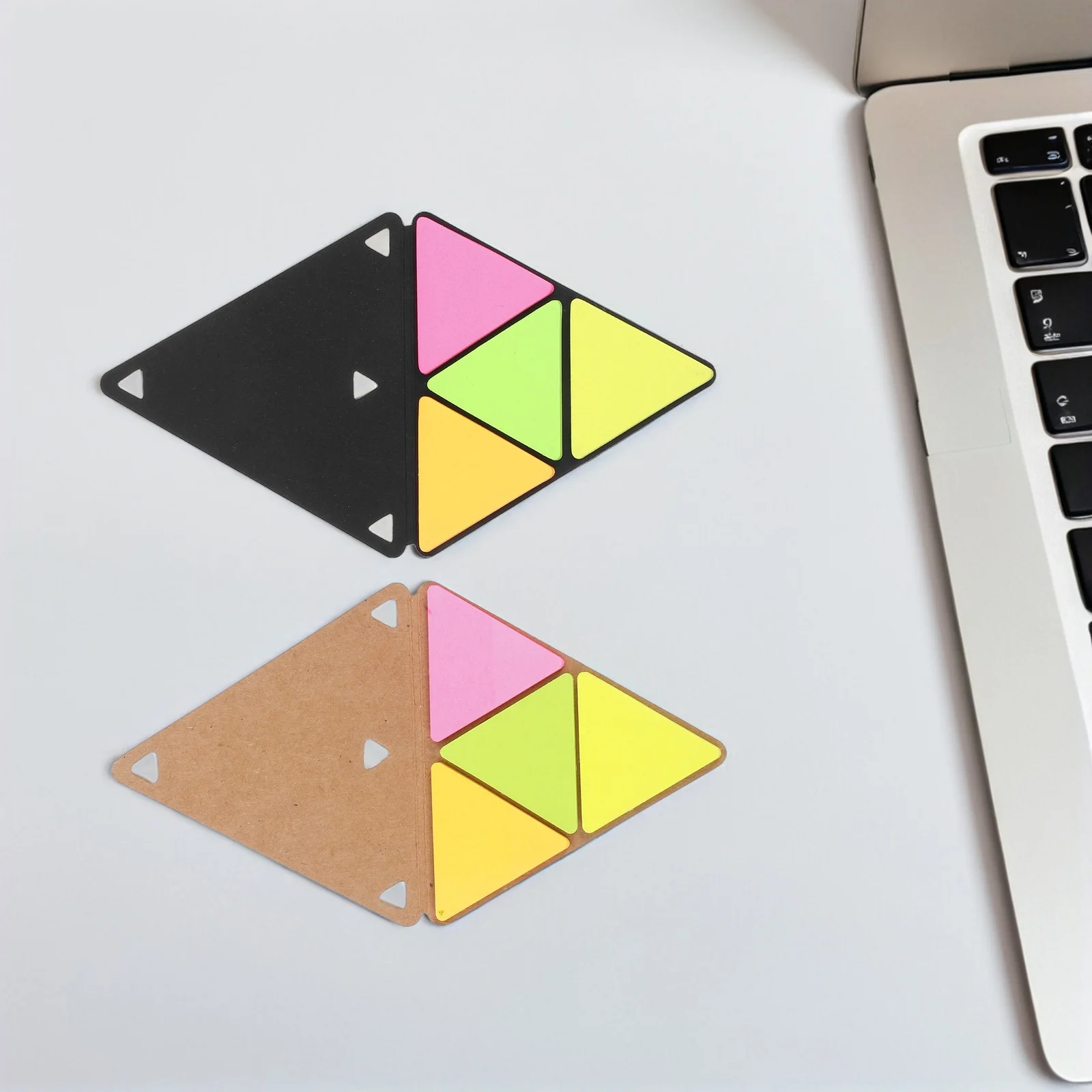4Sets Triangular Memo Pad Set Strong Adhesion Reusable Notepad for Students Teachers Classroom Work Supplies Aesthetic