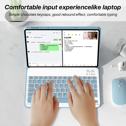 Imagen 2 del producto Para iPad Air 2025 M3 Funda de 11 pulgadas con cubierta de teclado Bluetooth para nuevo iPad 2025 Air 11 M3 Funda de teclado mágico con retroiluminación Funda