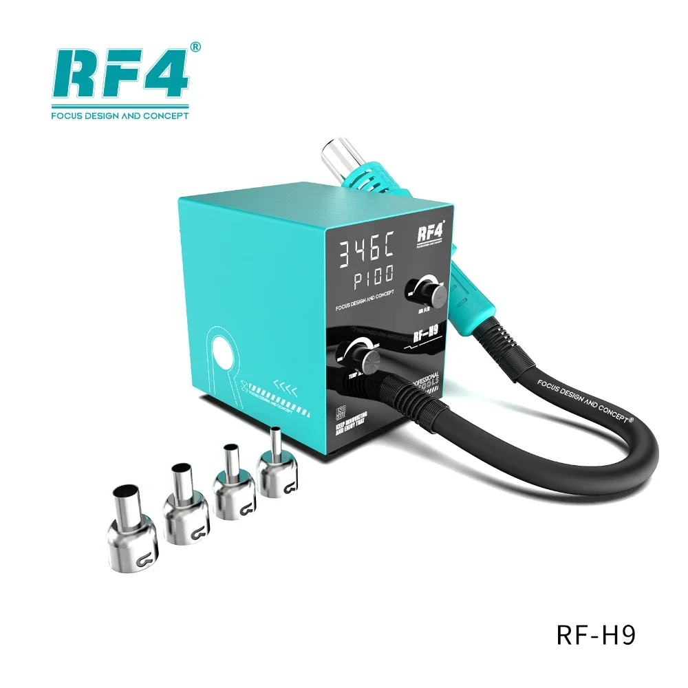 RF4 RF-H9 Intelligent Hot Air Soldering Station with Digital Display Overheating Protection Heat Gun Station for PCB Desoldering