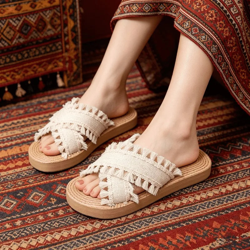 New Simple Solid Color Fashion Flat Shoes for Woman Comfortable Casual Women's Slippers Wear-resistant Non-slip Women's Sandals