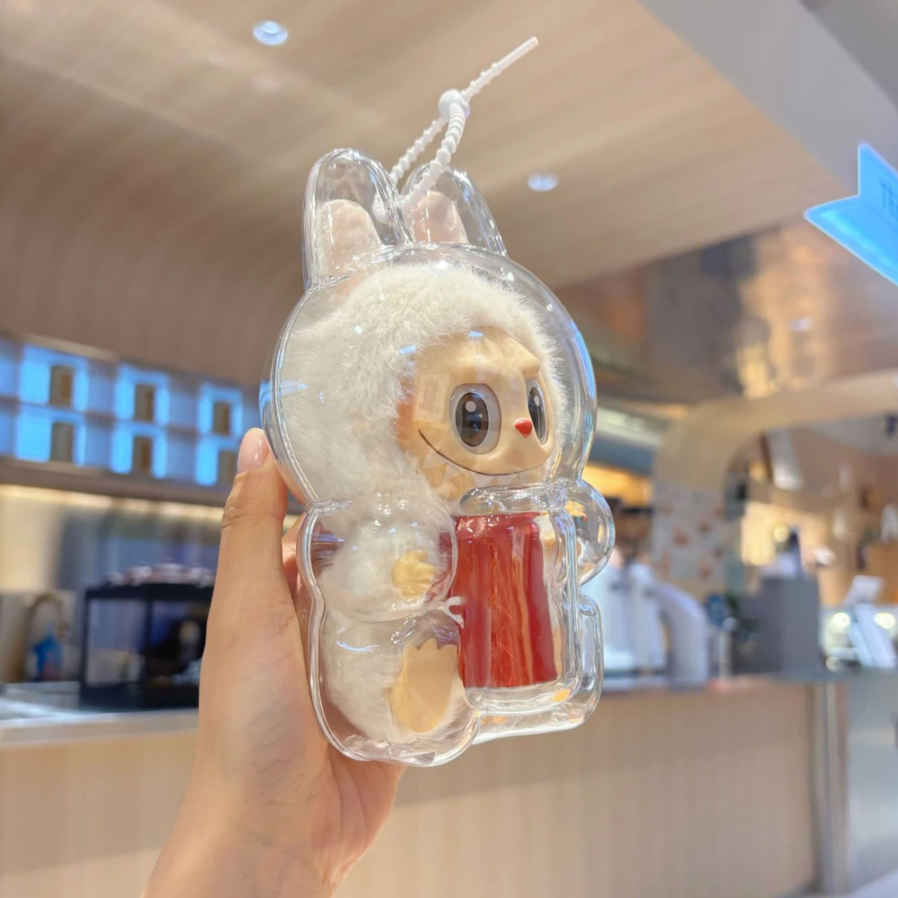 

Transparent Protective Case Cute Elf Plushie Display Cover Doll Dust Case for Labubu Monster Toy