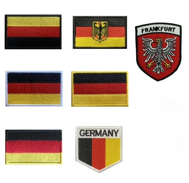 Patch brodé de drapeau National allemand, emblème d'aigle de Francfort, Badge tactique à crochet et boucle, accessoires en tissu Deutschland Bundesadler
