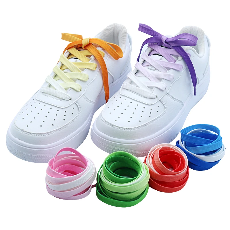 10 Colors Flat Shoe Laces Rainbow Shoelaces Men and Women Universal Casual Canvas Shoes Colorful Shoelace 90/120CM Polyester