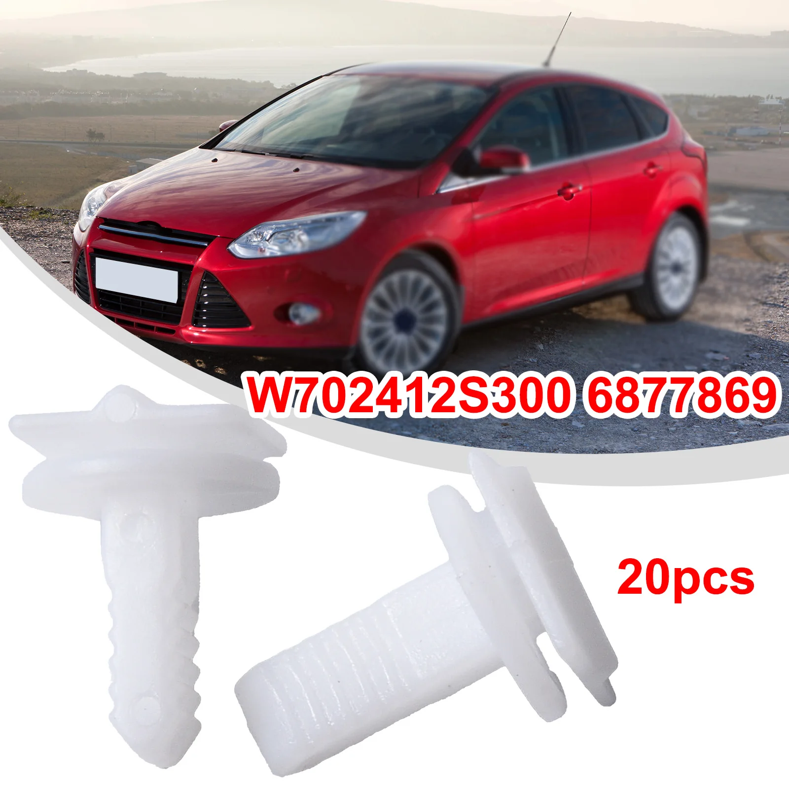 20 PCS Car Windshield A-Pillar Trim Fixing Clip White Plastic Interior A-Pillar Fixing Clip For Ford Fiesta 1020193 6877869