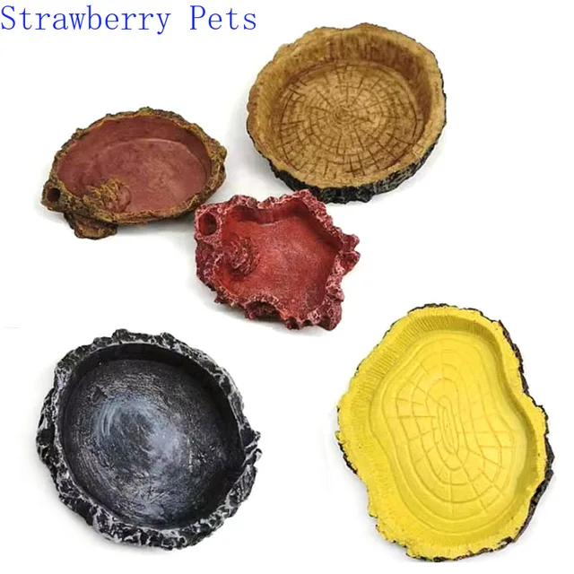 Żywica Akwarium Pet Reptile Feeder Bowl Basin Food Water Pot Reptile Turtle Scorpion Lizard Crabs Supplies 10cm
