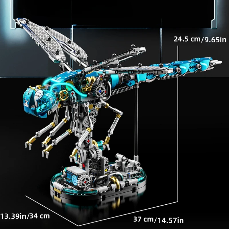 Creative Mechanical Dragonfly Construction Set Animal Building Blocks  MOC Educational Toy for Kids Adults STEM Learning Kit
