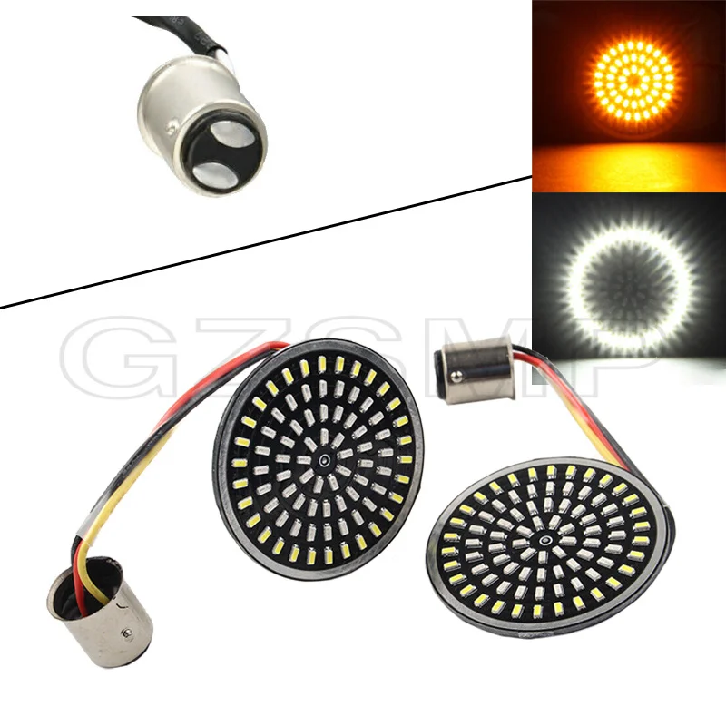 1156 1157 LED Turn Signal Indicator Light Bullet Lamp 2 inch Inserts Light for Harley Sportster Touring Electra Glide CVO Moto