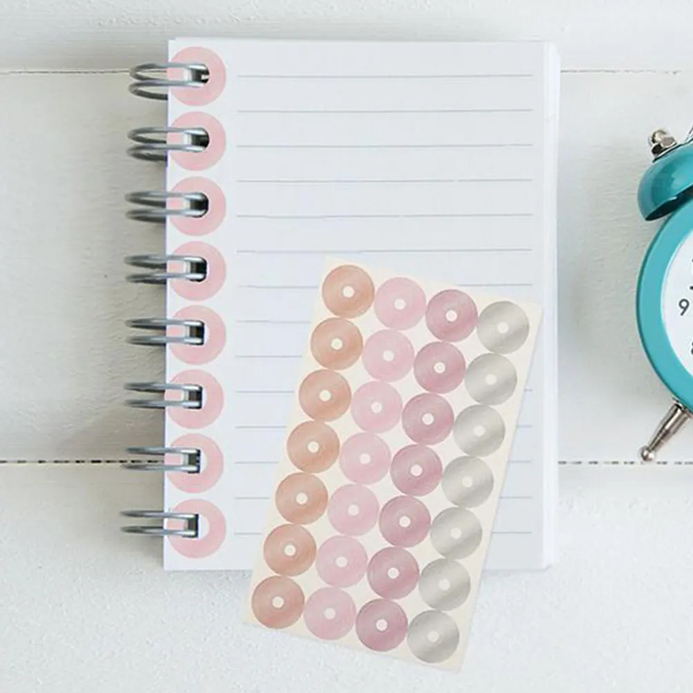 

32 Sheets Paper Hole Reinforcement Stickers Protective Labels Binder Ring Punch Repair Decorative Handbooks Craft Use