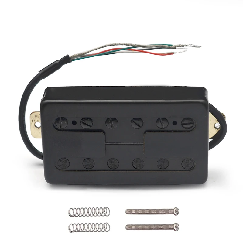 H Style Brass Cover Electric Guitar Pickup Coil Spliting Pickup Humbucker Dual Coill Pickup N7.5K/B15K Output Black Chrome