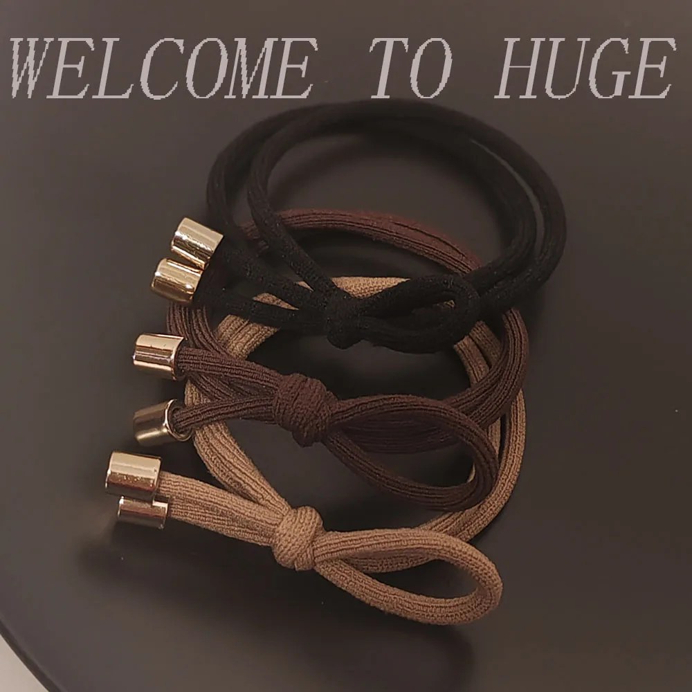 5pc Mode Europäischen und Amerikanischen Khaki Stil Elastische Haar Krawatten Ringe Seil für Frauen Mädchen für Haar Zubehör Pferdeschwanz halter – Detail 4