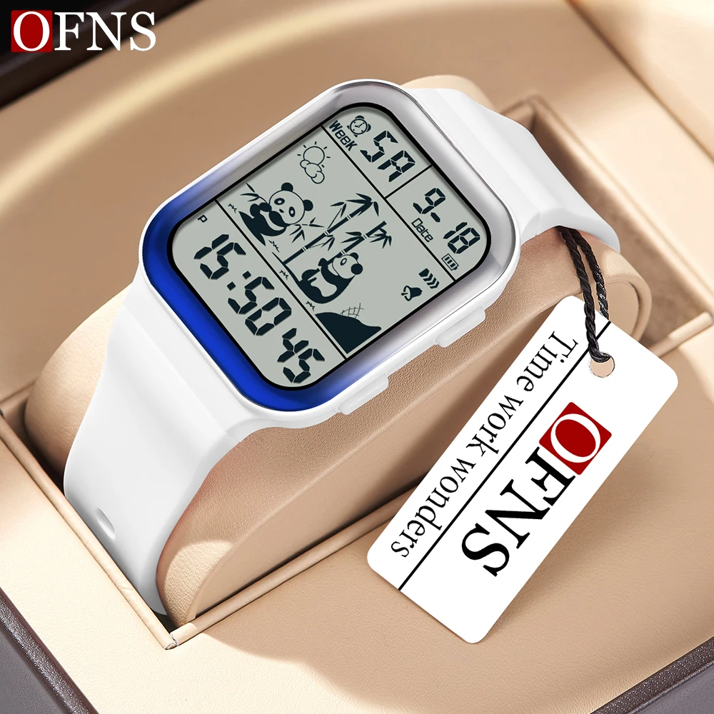 

OFNS 6125 Rectangle Dial Digital Movement Hand Clock For Men New Design Shockness Alarm Mode Chronograph Wristwatch Gift