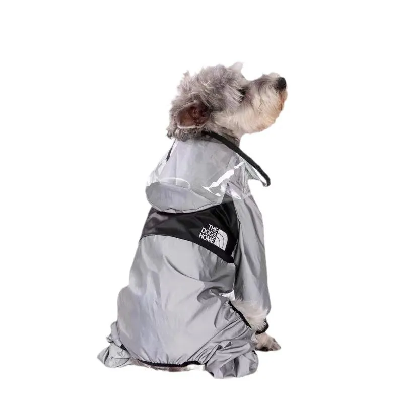 

Dog raincoat small, dog teddy four-legged waterproof poncho Pomeranian Schnauzer rainy day clothes