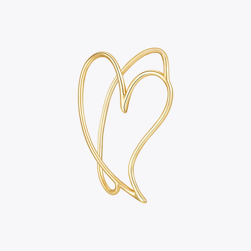 

ENFASHION Cutout Heart Ear Clip For Women 18K Plated Gold Aretes De Mujer Ear Cuff Fashion Jewelry Travel Party Dropship E231458