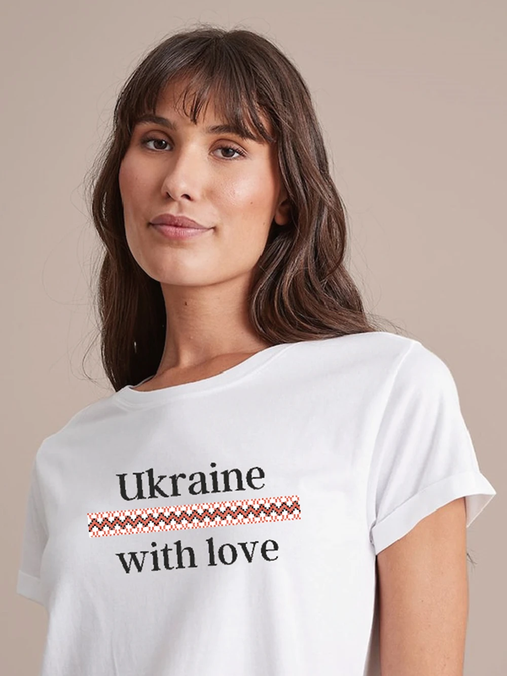 Unisex Drop Sleeve T-Shirt Ukraine With Love National Style Pattern Simple Men's Print Cotton Shirt Summer Boutique Tee