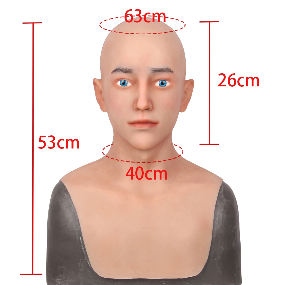 (AL)MEN Silicone Head Cover Makeup Crossdresser Cosplay Accessory Beauty Mask Collection Female to Male Realistic Silicone Masks