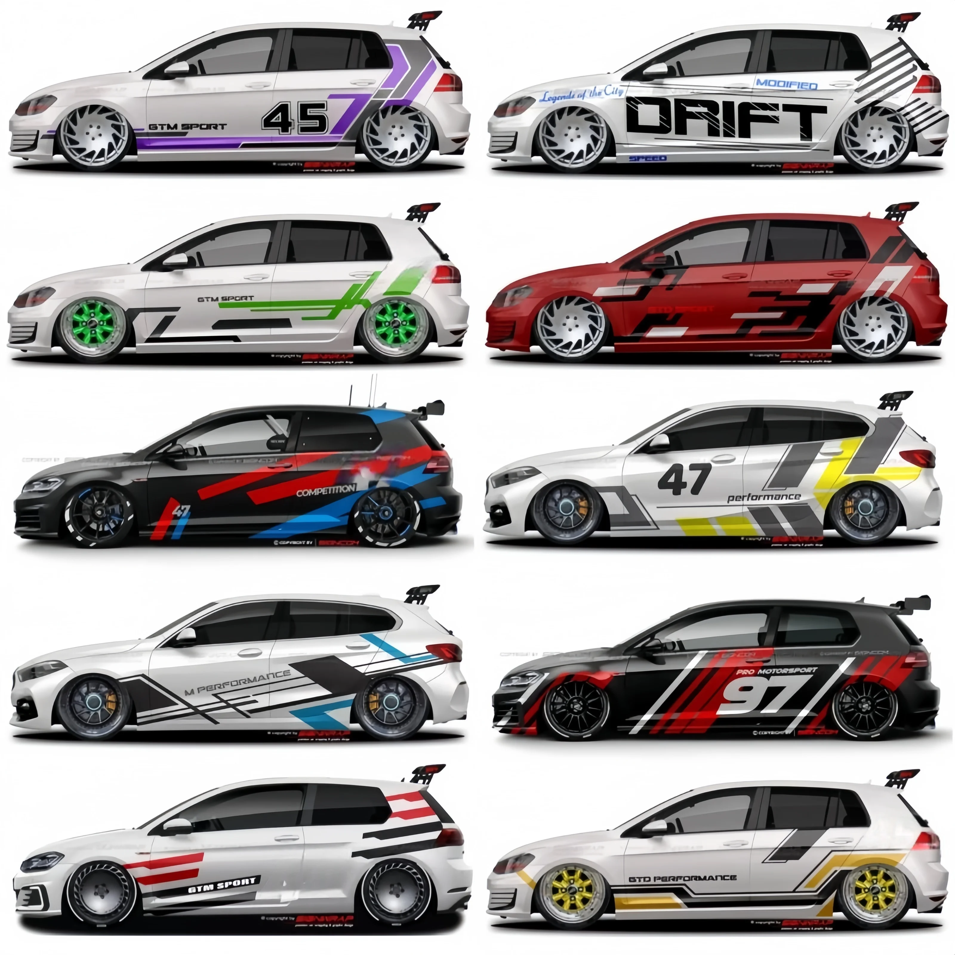 

Car Stickers for Volkswagen Golf8 MK5 MK6 MK7 GTI POLO Customized Exterior Design Sporty Fashionable Decals Vinyl