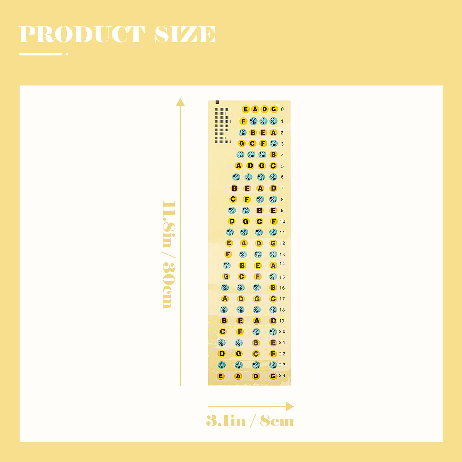 2pcs Bass String Stickers Scale Decals For Fretboard Note Map Learning Tool Beginner Practice Accessory Instrument