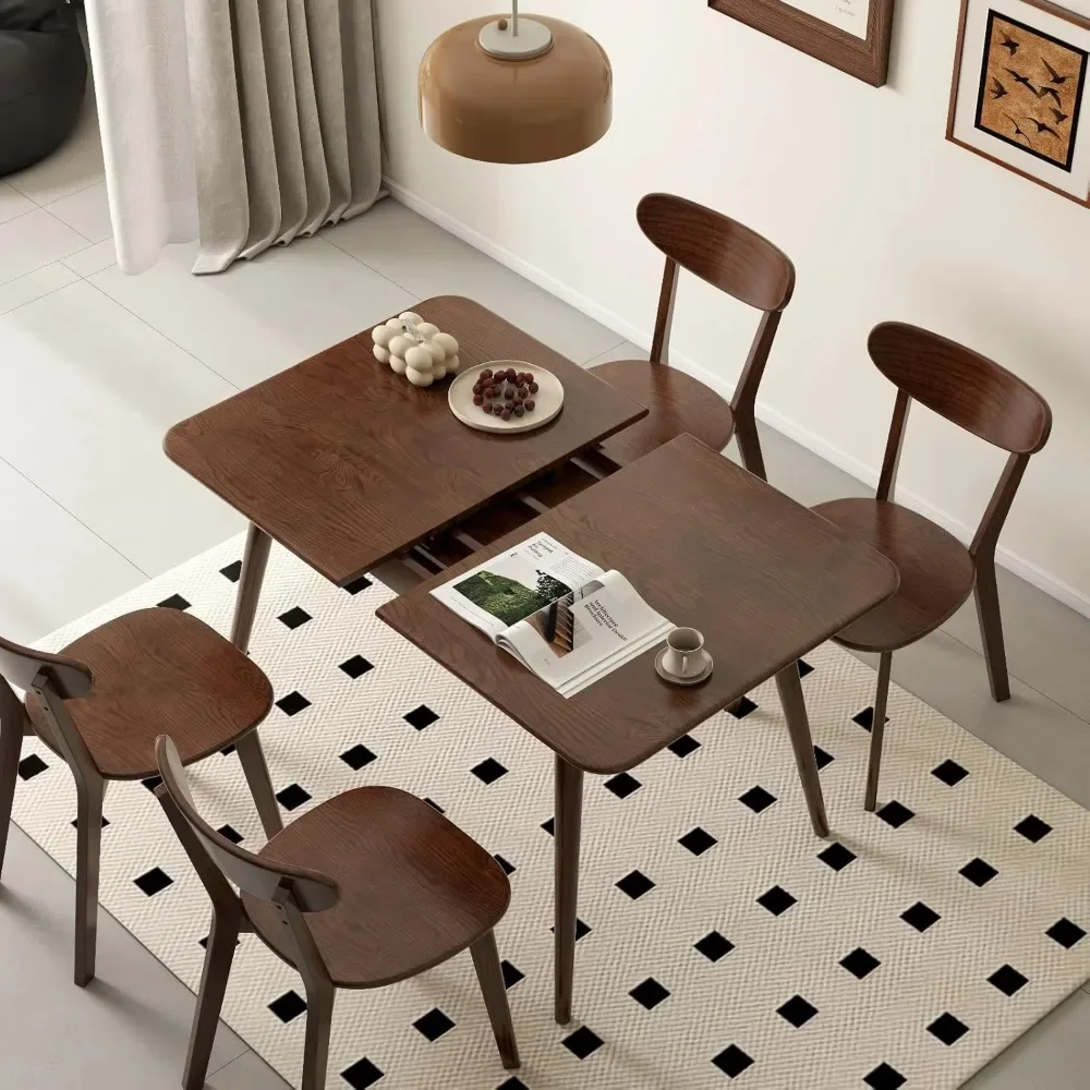 

Solid Wood Extendable Dining Room Table (Walnut, 39.37''-55.12'')