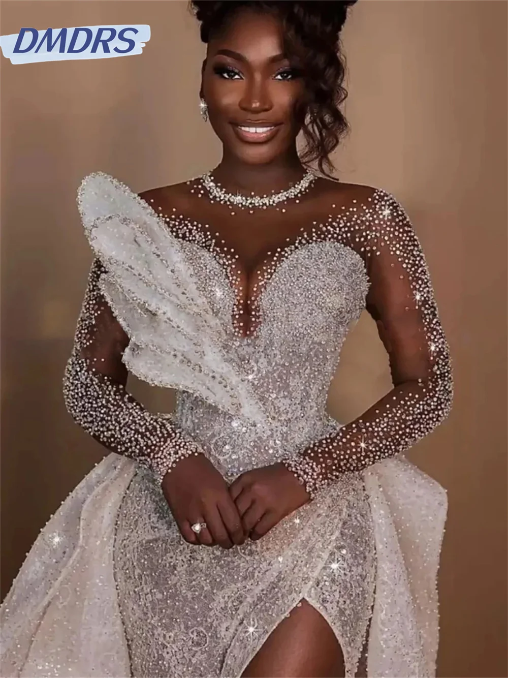 Robe de mariée élégante sans bretelles, longueur au sol, 2024