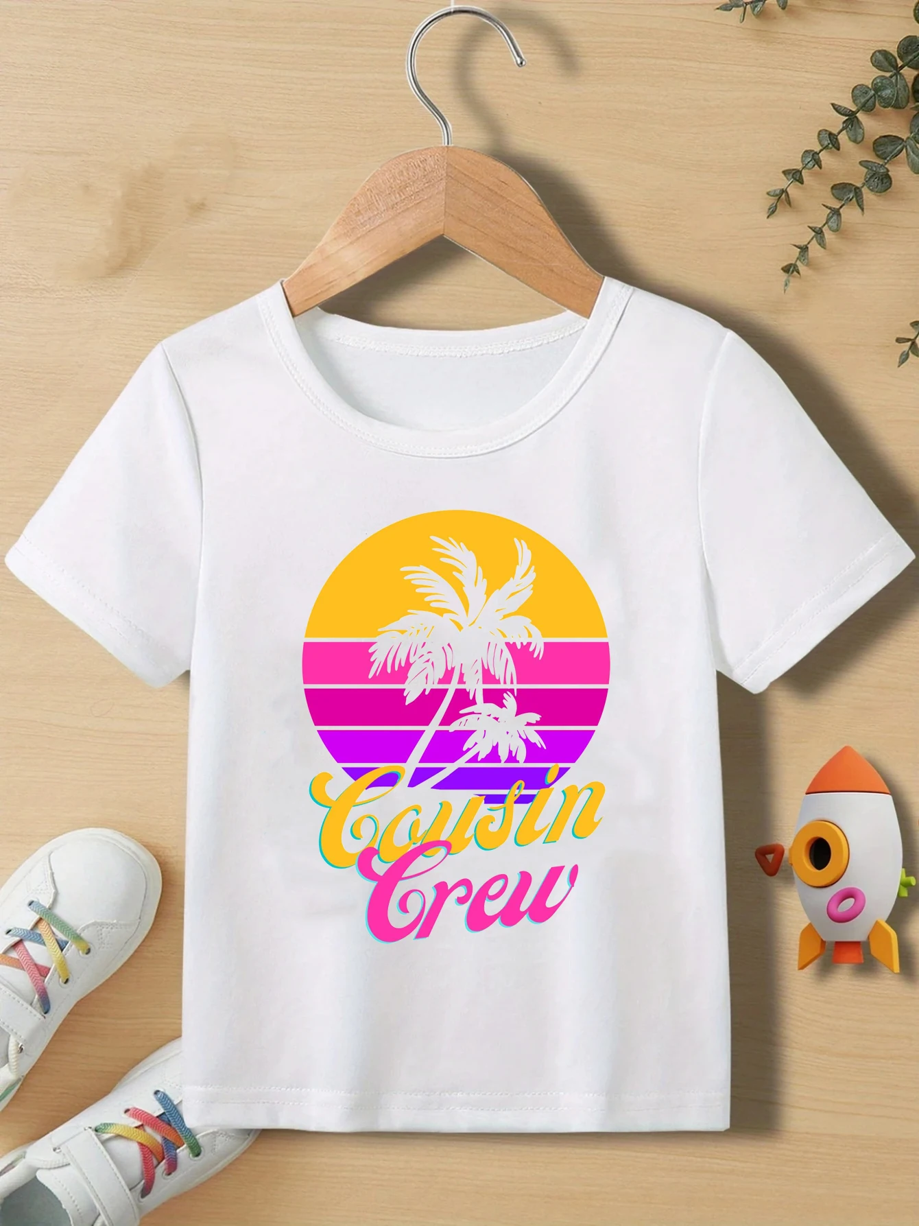 

Vintage Tropical Sunset Cousin Crew Shirt Cousin Vacation T-Shirt Boys Let'S Travel Together Summer Cute Toddler Kids Tshirt Top