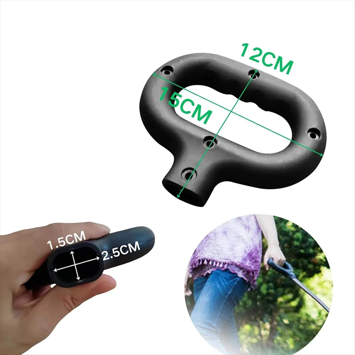 *ESTR Trolley Handle for Camping Wagon/Beach Shopping Cart Wagon Cart Push Handle Replacement, Portable Folding Wagon Handle