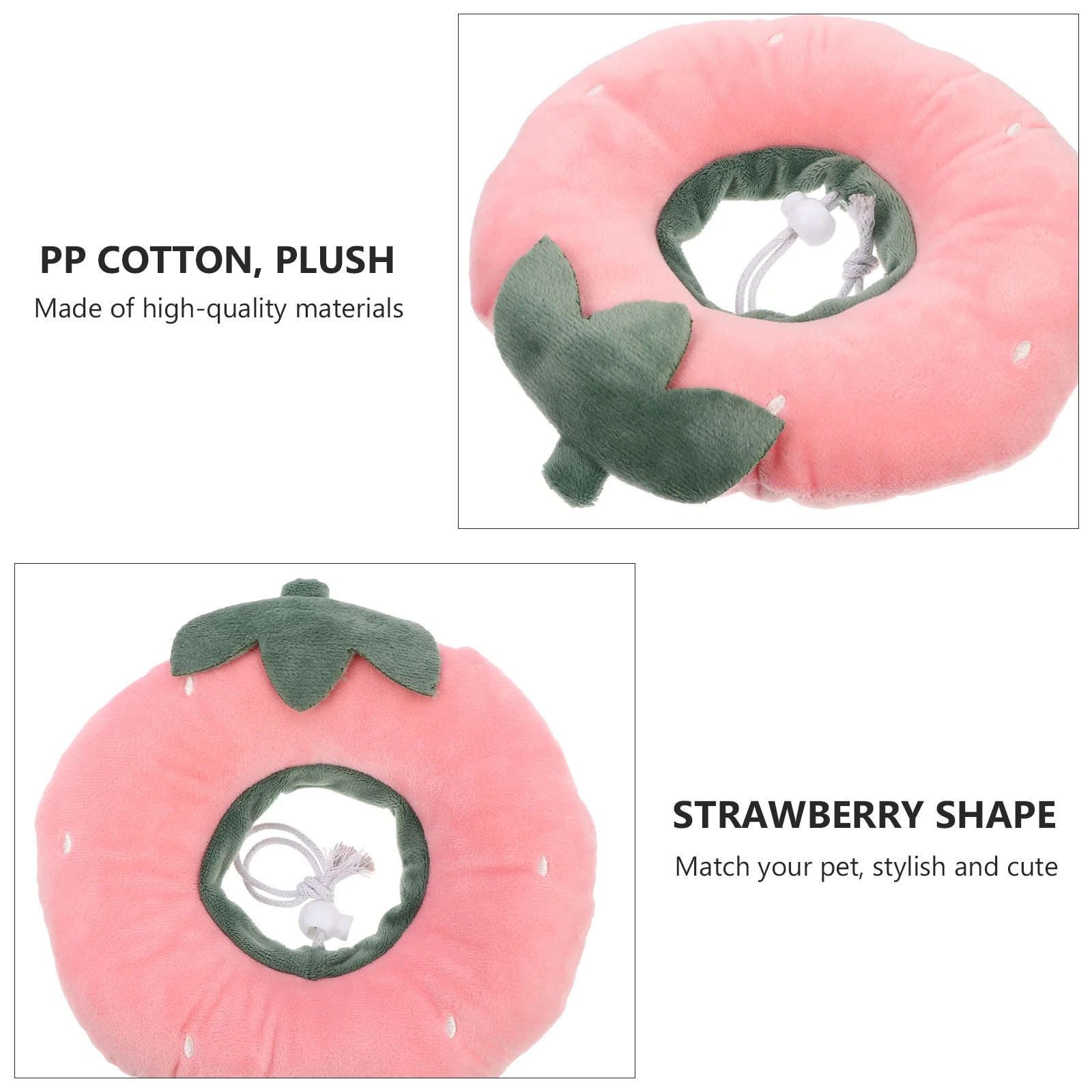 

Strawberry Shape Cat Recovery Collar Lightweight Soft Washable Anti-Lick Pet Protective Neck Cone for Surgery Healing