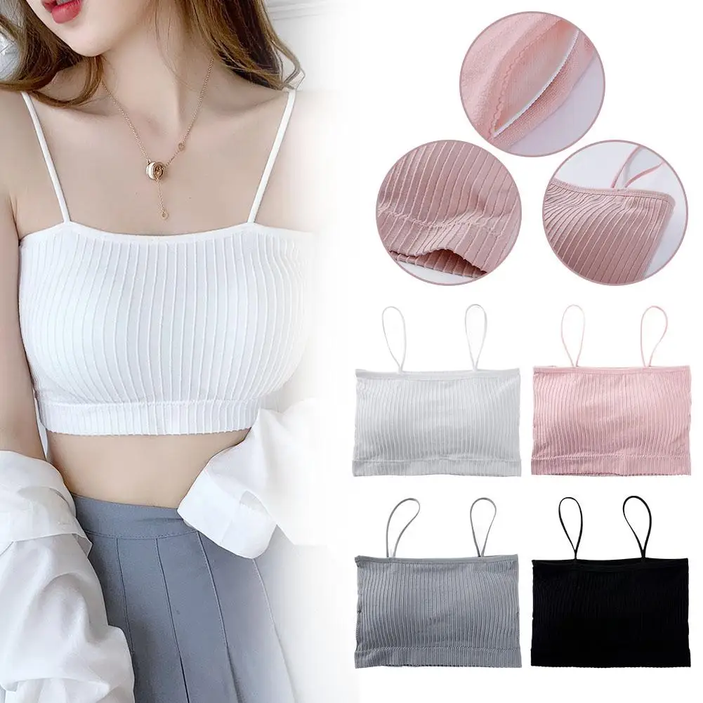 Summer One-piece Breast Wrapping Chest Short Strap The Pad With The Around No Breathable Exposed Steel Chest Bra K8E2