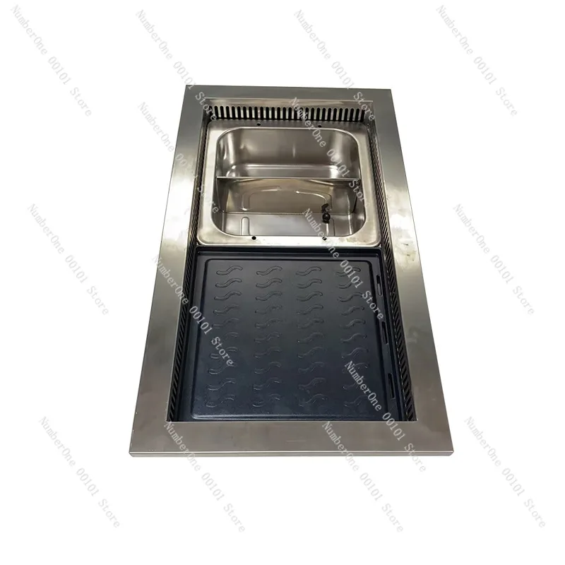 Commercial Korean Smokeless BBQ Hot Pot Table Restaurant Grill Roast & Hot Pot Integrated Cooker for Catering Wholesale