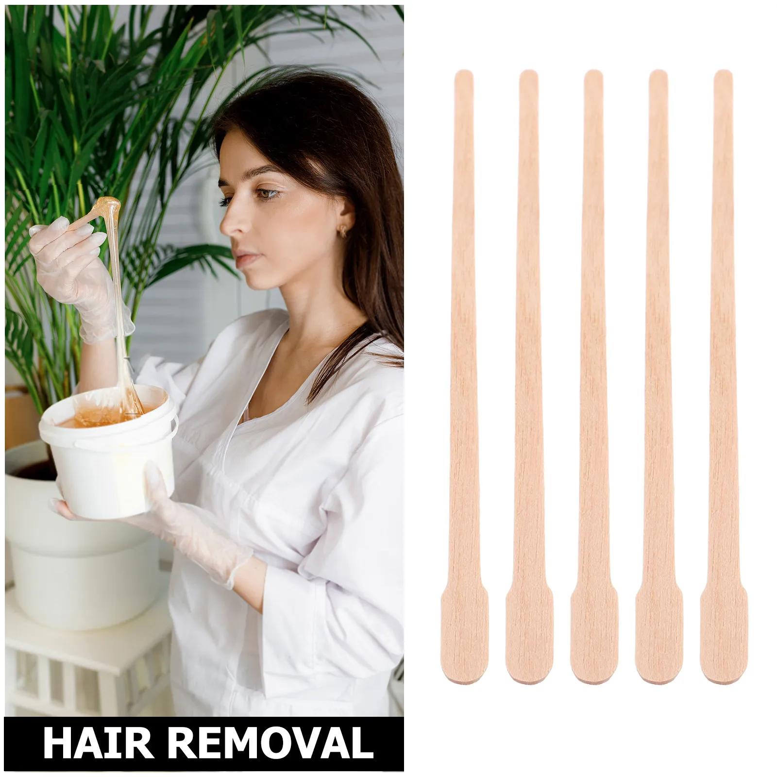 1000Pcs Comfortable Smooth Wooden Waxing Tools Suitable for Facial Mask Wax Application Body Hair Removal Salon Accessories Wax