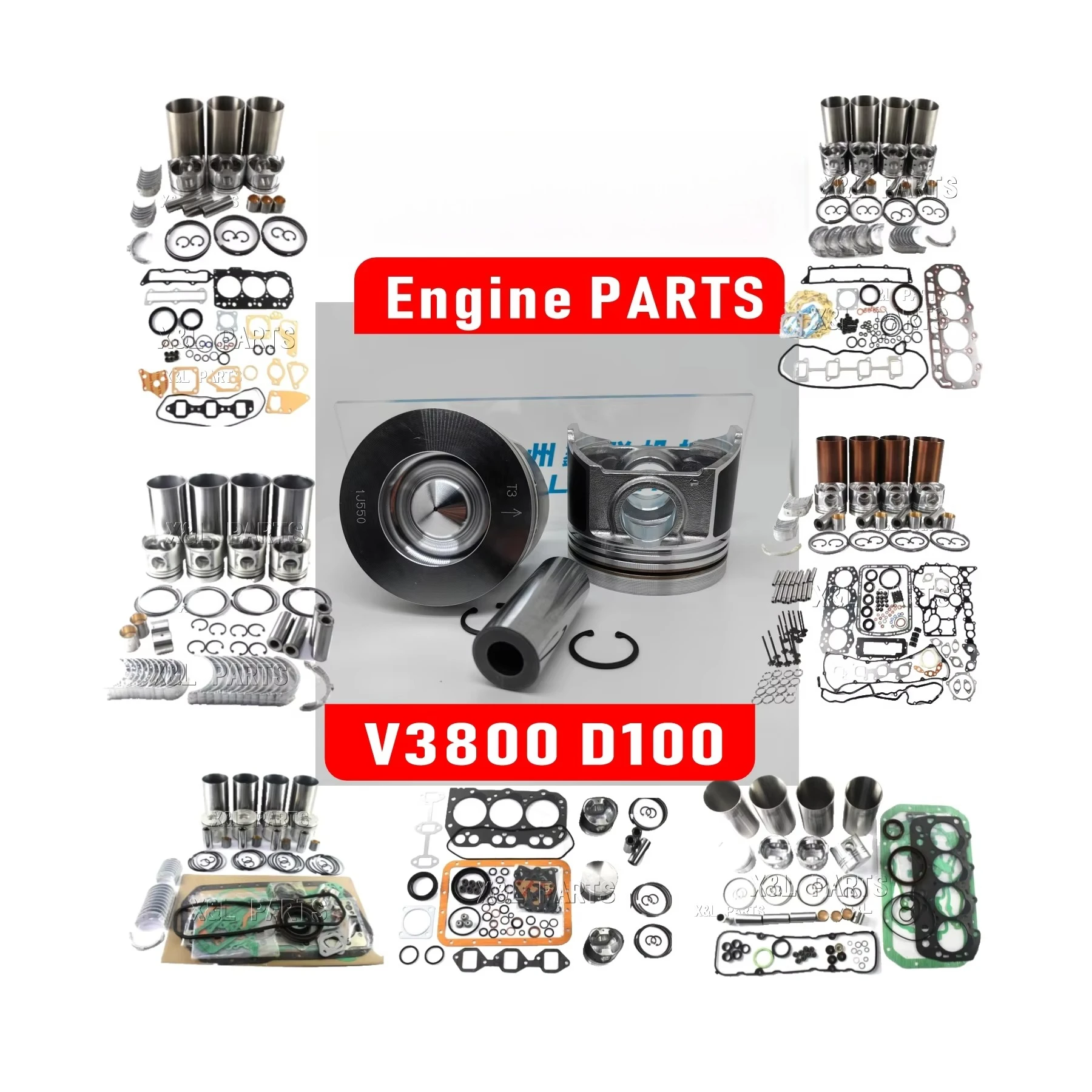 

V2203 V2403 V2607 V3307 V3800 D1105 V1505 Liner Kit Overhaul Repair Kit for Kubota Excavator Truck Parts for Kubota Spare Parts