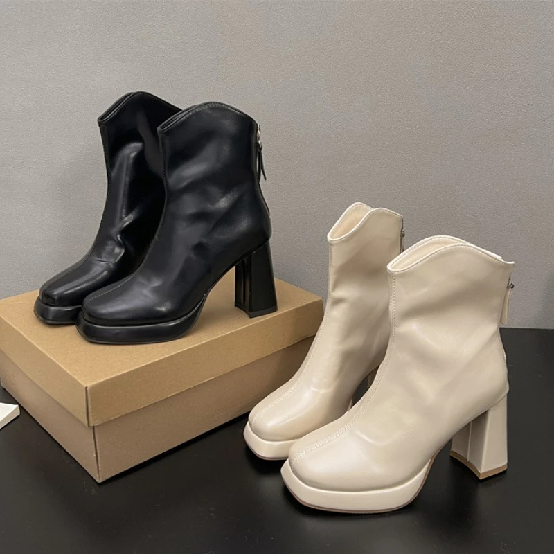 

Autumn Winter Thick Heel Women Ankle Boots Sexy High Heels Wedding Party Shoes Autumn Winter Ladies Slim Short Booties